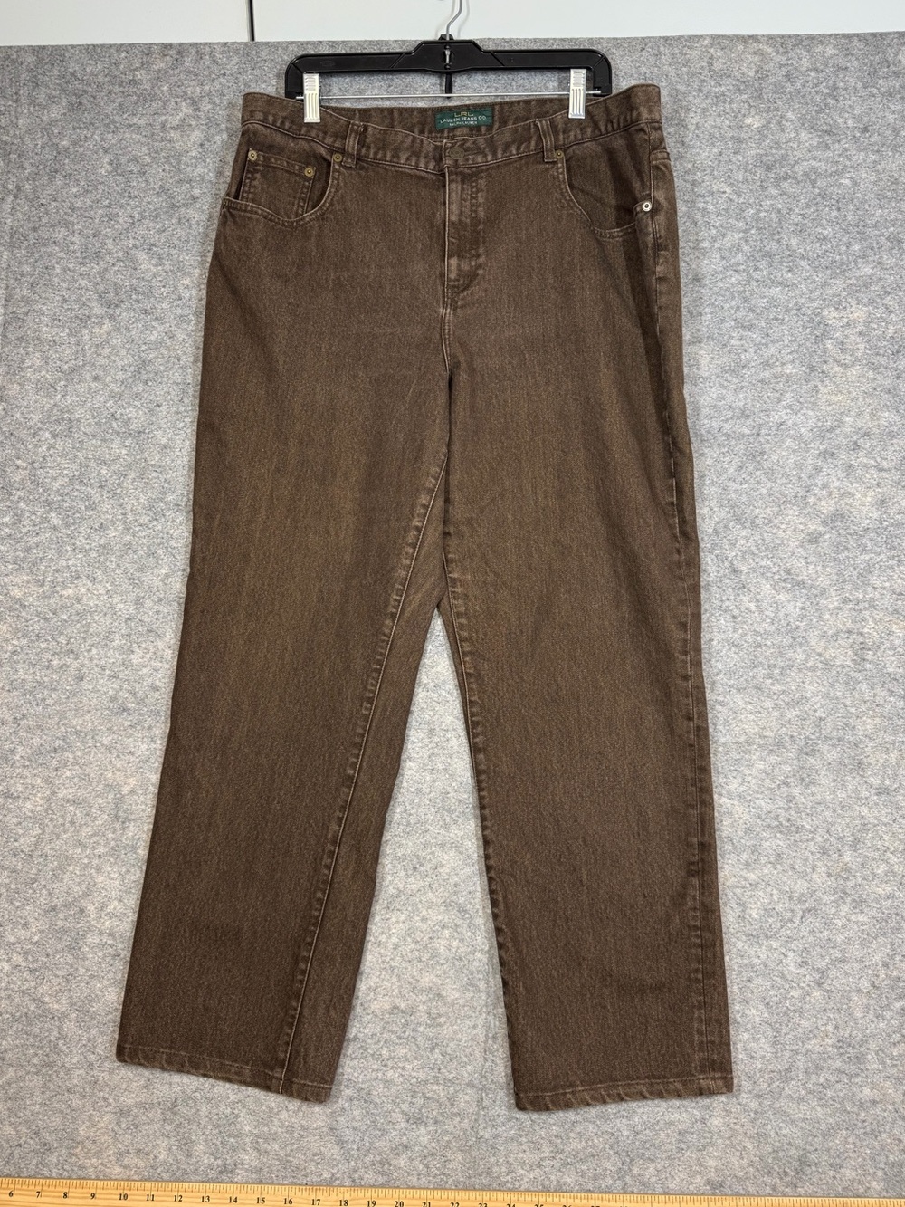 Lauren Ralph Lauren Y2K 90s Brown Jeans Size 16W Classic Straight High Rise